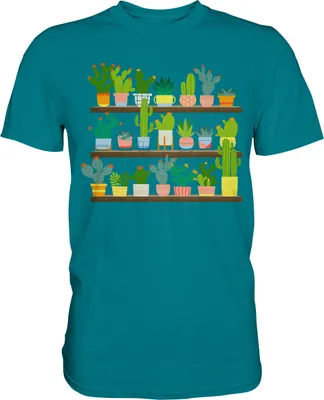 Produktbild von Kaktus Pflanzen Sammler Sukkulenten T-Shirt – Diva Blue / 3XL