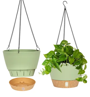 Image de Omgoods - Lot de 2 pots de fleurs suspendus avec crochets