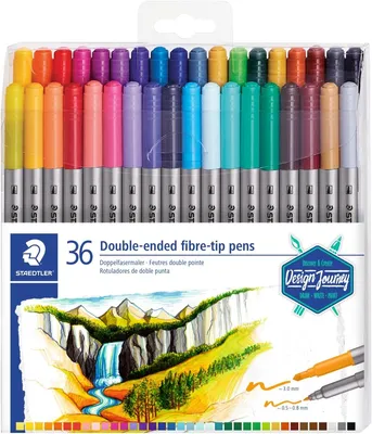 Immagine prodotto di 1 confezione di pennarelli STAEDTLER 3200 TB36 con punta D, 36 pezzi