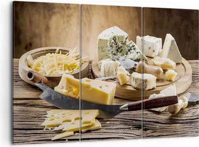 Produktbild von Bild auf Leinwand - Leinwandbild - Käse Schreibtisch Essen Essen - 105x70cm - Wand Bild - Wanddeko - Leinwanddruck - Bilder - Kunstdruck - Wanddekoration - Leinwand bilder - Wandkunst - CE105x70-2870