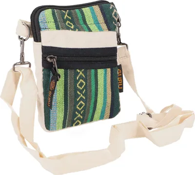 Produktbild von Brustbeutel, Passporttasche, Mini Crossbody Bag - Grün, Uni - Erwachsene, Baumwolle, 17*12*4 cm, Alternative Umhängetasche, Handtasche aus Stoff