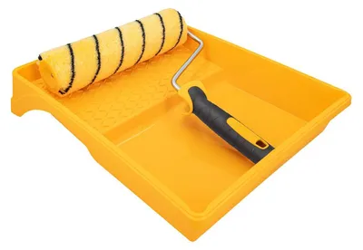 Zdjęcie produktu dla Zestaw wałków malarskich Hardy Working Tools, 25 cm, wraz z miską na farbę