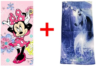 Produktbild von Minnie Maus und Einhorn, Badetuch, Strandtuch Handtuch, 70x140 cm, Baumwolle, 2er-Set