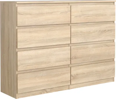 Zdjęcie produktu dla Komoda z 8 szufladami w kolorze dąb Sonoma, 138 x 101 x 39 cm