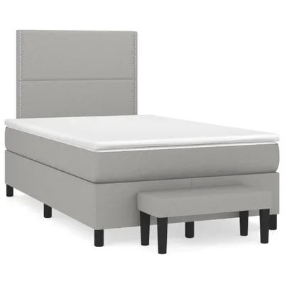 Productafbeelding van vidaXL Boxspringbed met matras, lichtgrijs, 120x190 cm, gestoffeerd
