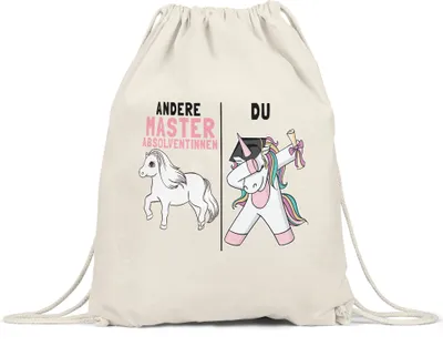 Produktbild von Andere Masterabsolventinnen Du Turnbeutel Gymsack  Pferd Einhorn Geschenkidee Lustig Studentin Studium Hochschule Uni