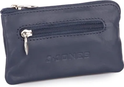 Zdjęcie produktu dla Etui saszetka na klucze skóra naturalna zapinane na zamek błyskawiczny granatowe