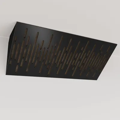 Produktbild von 2er-Pack – Schmale akustische Eck-Bassfalle mit Samtstoff | 23x50x10 cm |Reflexion - Schalldämmung | [WAVE (Horizont) - Schwarz |Beige]