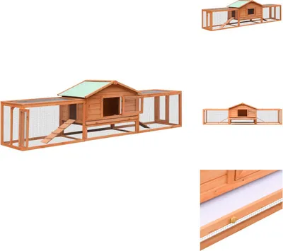 Immagine prodotto di vidaXL Conigliera 310x70x87 cm in legno di pino e abete - Habitat e recinti per piccoli animali
