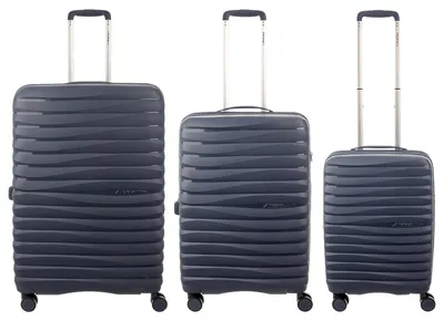 Produktbild von Franky PP18 Trolley Hartschalenkoffer 3er SET Spinner Gr. L/M/S inkl. Dehnfalte dark blue