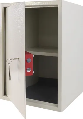 Produktbild von Sessamen-LP Tresor Möbeltresor mit Doppelbartschloss Aufhängbar Stahltür 2 Schlüssel, Für Wohnwagen Schränke Büroschränke Silber,L 35x50x31cm