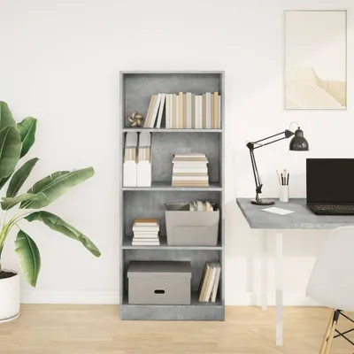 Produktbild von "Winterschlussverkauf "Bücherregal - CLORIS - Standregal - Robust und langlebig - Betongrau 60x24x143 cm Holzwerkstoff - DEMöbel4072250