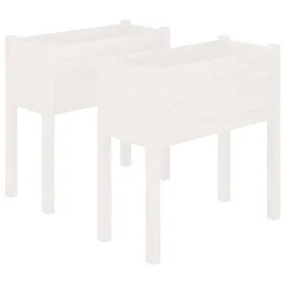 Immagine prodotto di Fioriere da Giardino 2 pz Bianche 70x31x70 cm in Legno di Pino