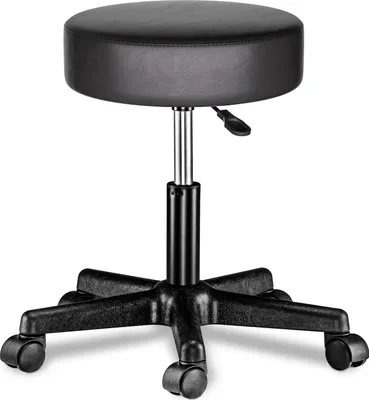 Image de CASARIA® Tabouret Roulettes Pivotant 360° - Tabouret de Bureau Ergonomique Réglable 46-60 cm - Similicuir Confortable - Charge Max. 150 kg - Rembourrage Épais - Pratique et Polyvalent