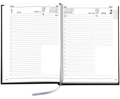 Produktbild von Buchkalender A5 1 Tag/Seite Balacron schwarz 2027