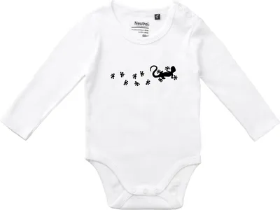 Produktbild von Huuraa Baby Body Gecko Tapsen 74 White  Baumwolle Fairtrade Langarmbody Geschenkidee