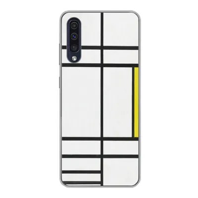 Produktbild von MuchoWow® Handyhülle Schutzhülle Hülle für Samsung Galaxy A30s Komposition in Weiß, Rot und Gelb - Piet Mondrian Silikon Softcase Handy Hülle - Karteninhaber