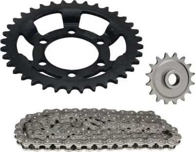 Obrázek produktu pro Řetězová sada 3-dílná černá 16/36 zubů pro Zündapp KS 75 Typ 511 / KS 50 Super SL Typ 516 / KS 50 Sport Typ 517-06L0