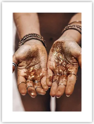Produktbild von Poster - Poster ohne Rahmen - Hände Strand Gold - 30x40 cm - Wand Bild - Wanddeko - Wandbilder - Kunstposter - Wandposter - Bilder - Kunstdruck - Wanddekoration - Wandbild - P2XPA30x40-5055