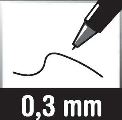 Produktbild von edding Fineliner 55, schwarz, metallgefasste Spitze, Strichstärke 0,3 mm