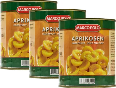 Produktbild von Food-United APRIKOSEN-HÄLFTEN leicht gezuckert 3x Füllm 820g ATG 480g