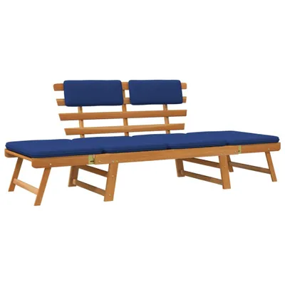Produktbild von vidaXL Gartenbank mit Auflagen 2-in-1 190 cm Massivholz Akazie