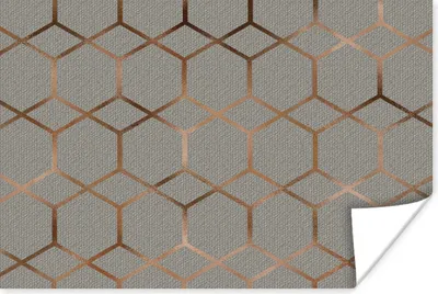 Produktbild von MuchoWow® Poster Muster - Grau - Bronze 60x40 cm - Schlafzimmerdekoration