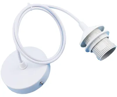 E27 Metall-Lampenfassung mit Kabel, weiß, 100 cm, für Deckenleuchten