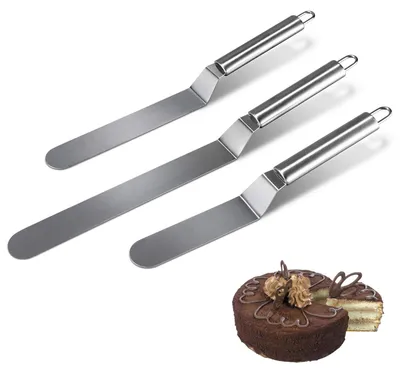 Tortenspachtel-Set 3-teilig, Edelstahl, 15/20/25 cm, silber