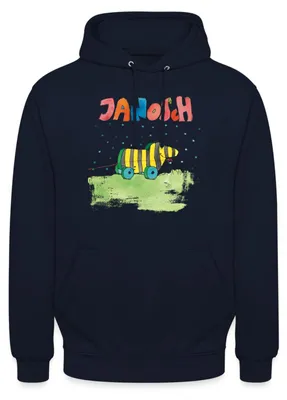 Produktbild von Spreadshirt Janosch Tigerente Schriftzug Uni Hoodie, XL, Navy