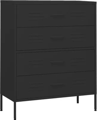 Produktbild von Kommode Schwarz 80x35x101,5 cm Stahl