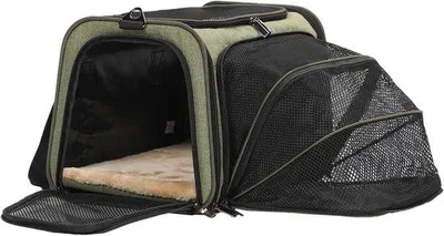 Immagine prodotto di Borsa da viaggio pieghevole per cani e gatti, verde, taglia L, tracolla