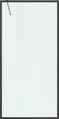 Produktbild von Duschwand für begehbare Dusche - 100 x 200 cm - Schwarz matt - Gehärtetes Glas - AMBERI