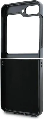 A black phone case is shown against a white background.