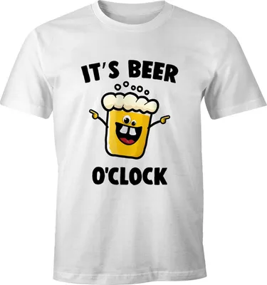 Produktbild von It's Beer a clock - Lustiges Herren Party T-Shirt Fun-Shirt Moonworks® weiß S