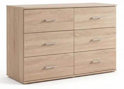 Produktbild von Schubladenkommode Anna Kommode 130x42x82cm Farbe wählbar,Eiche Sägerau