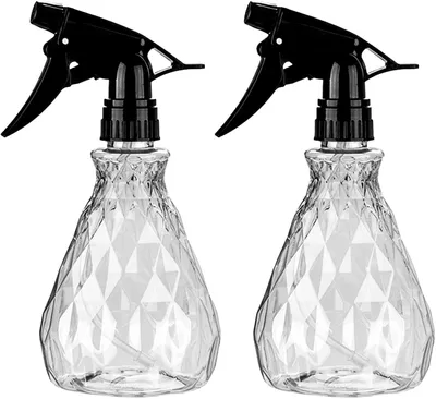 Imagen del producto de Juego de dos botellas pulverizadoras de 500 ml, con boquilla ajustable para diferentes tipos de pulverización, transparentes, ideales para plantas y cuidado del cabello