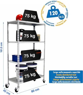 Immagine prodotto di SIMONCLICK MOBILE MINI 4/400 1500 GALVA scaffale in metallo