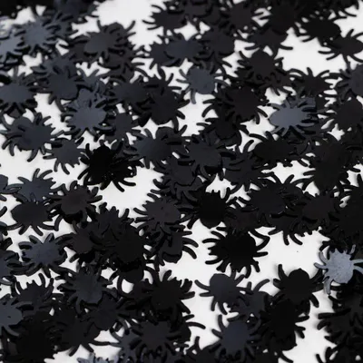 Produktbild von Deko Konfetti schwarze Spinnen 14g