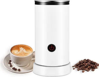 Obrázek produktu pro Elektrický pěnový mlékař, 4 v 1, 600 W, 240 ml, ohřívá i ochlazuje mléko, tichý provoz, protiskluzová nerezová ocel, vhodný pro přípravu latte, cappuccina, macchiata a horké čokolády