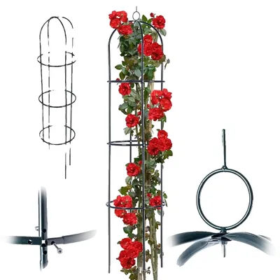 Produktbild von Gartenobelisk, Metallkonstruktion, langlebiges Design, GRAU