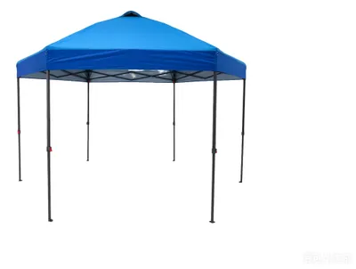 Image de COSTWAY Tente hexagonale 3,6 x 3,6 m, tente pop-up imperméable, tente de jardin à hauteur réglable, pare-soleil et sac de transport, tente de réception pliable