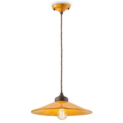 Image de Ferroluce Colors Lampe à suspendre Ø 35cm jaune ronde