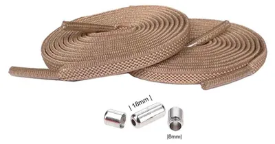 schnuersenkel elastisch braun hell kapseln silber