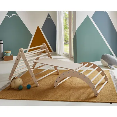 Produktbild von Montessori Kletterset / Kletterdreieck Rutsche Bogen Klettergerüst