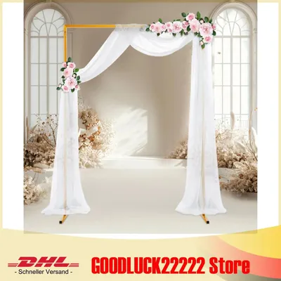 Image de Arche de mariage et support d'arrière-plan - Cadre métallique - Tube carré de 25 mm - 2 x 1,5 m - Fer - Jaune