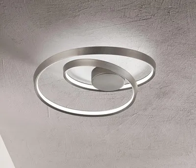 Obrázok produktu pre Kruhové LED stropné svietidlo 55 W zo sivého brúseného kovu, Ø 60 cm, stmievateľná teplota farby, moderný dizajn – Perenz