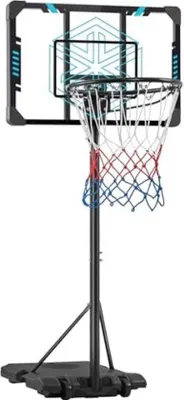 Productafbeelding van Buitenbasketballstandaard - Hoogte verstelbaar - Blauw/Zwart - 226,5 tot 256,5 cm