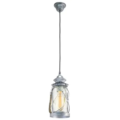 A single pendant light fixture designed to resemble a lantern.
