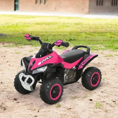 Imagen del producto de Coche de pedales para niños – Cochecito con música | Color: Rosa | Dimensiones: 38x67,5x44 cm